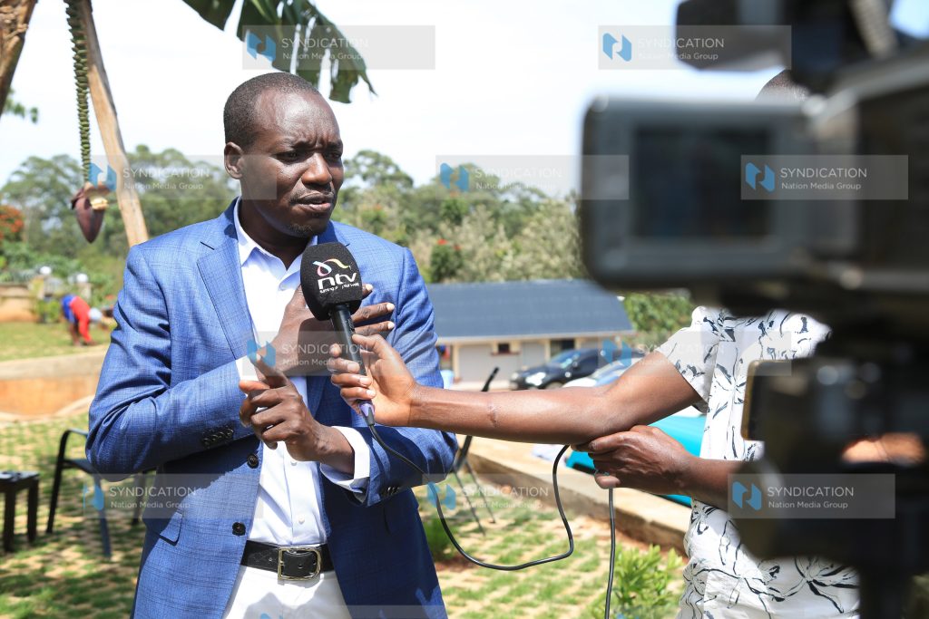 Kisii Governor-elect Simba Arati offers a media briefing
