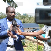 Kisii Governor-elect Simba Arati offers a media briefing