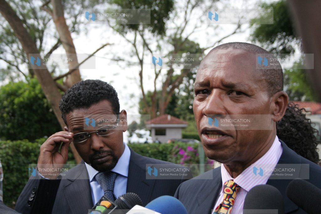 Justice minister Mutula Kilonzo and Abdikadir Mohamed