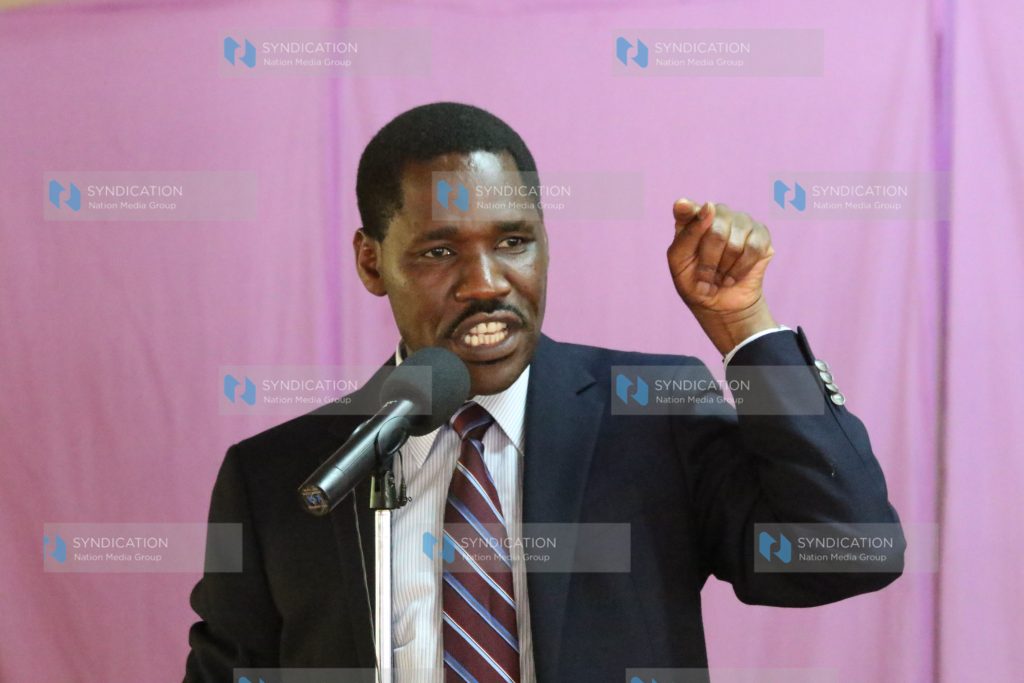Peter Munya addresses faithfuls at Baloti Full Gospel Church