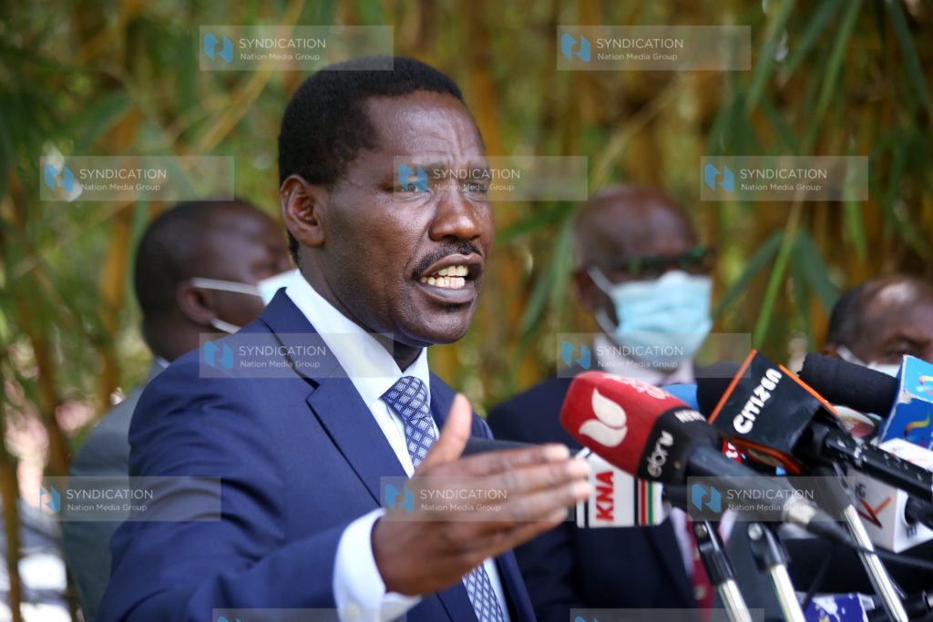 Agriculture Cabinet Secretary Peter Munya during a press conference