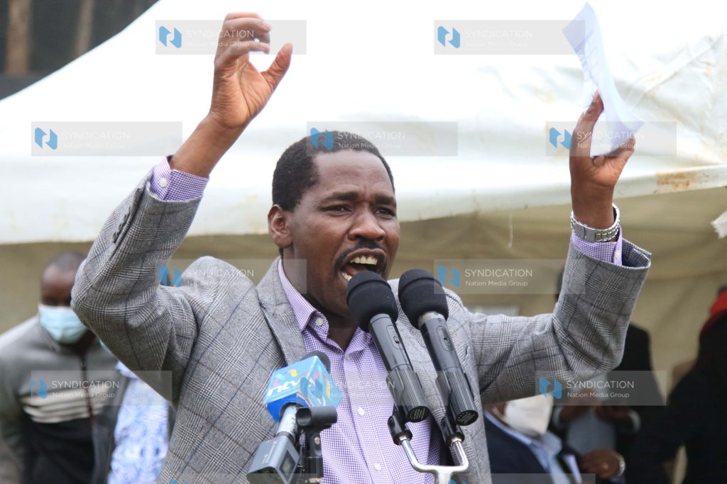 Agriculture Cabinet Secretary Peter Munya addresses farmers