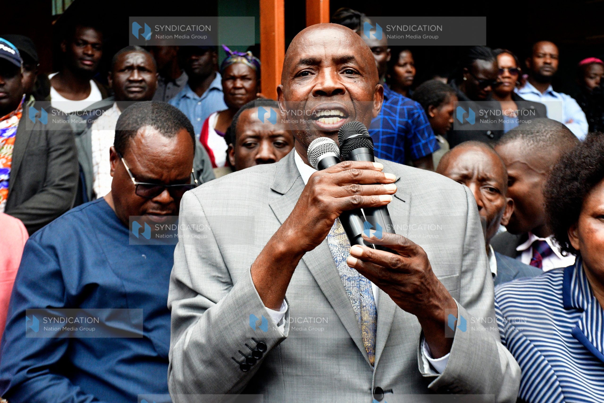 Education Cabinet Secretary Ezekiel Machogu addressing students