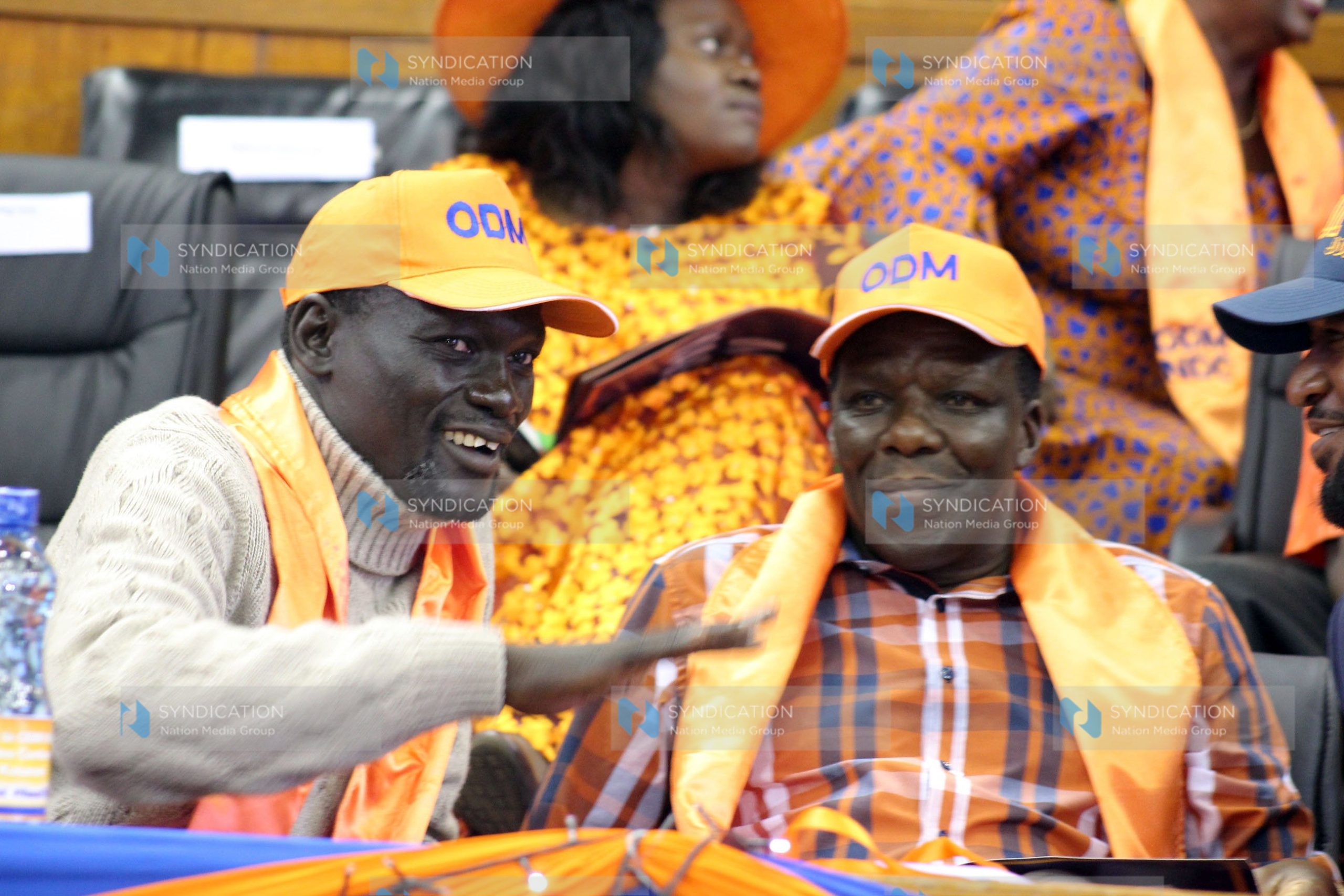 Turkana County Governor Joseph Nanok with his Kakamega counterpart Wycliffe Oparanya