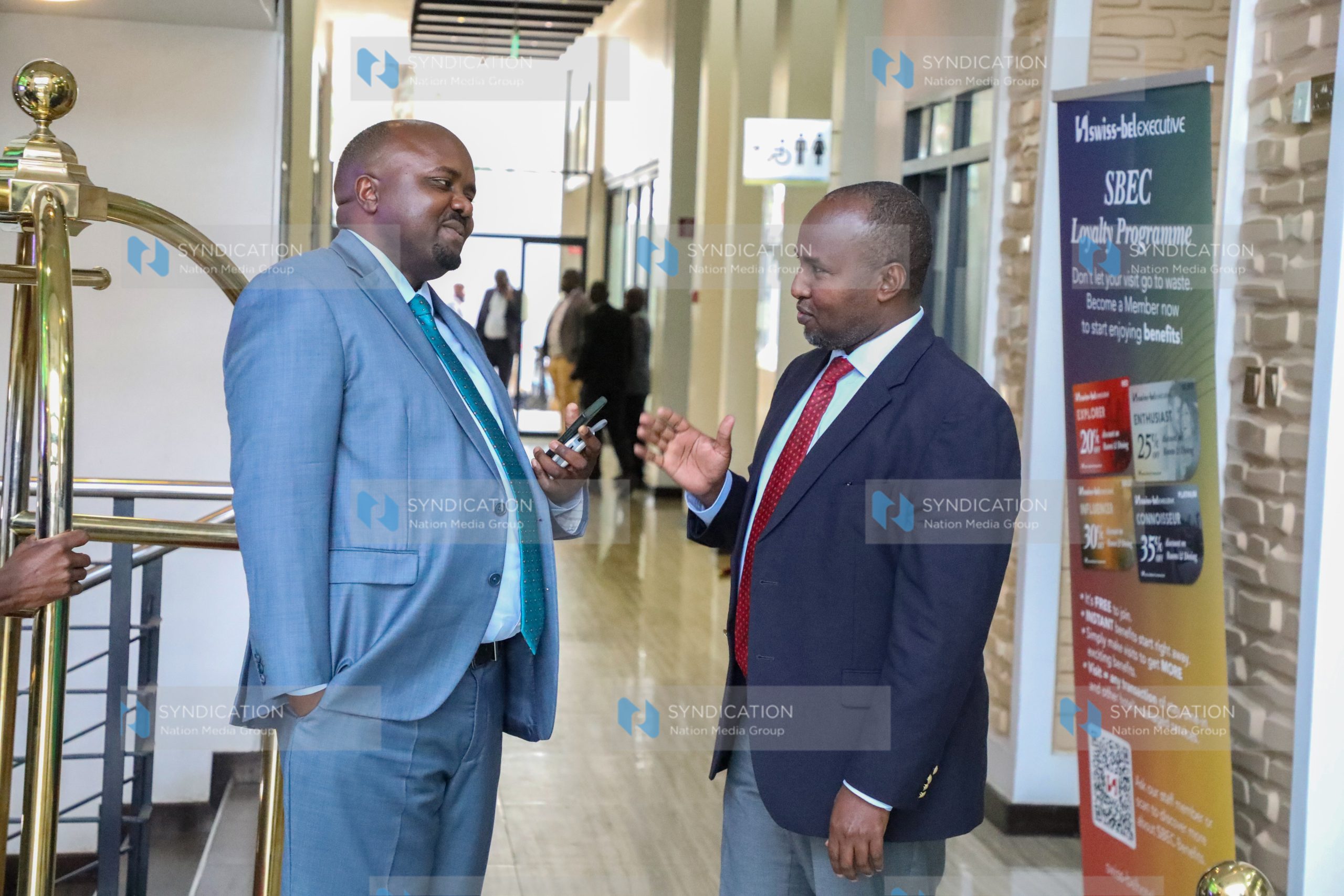 Butere MP and Vice Chair of the National Assembly Public Accounts Committee Tindi Scott Mwale with Suna East MP Junet Mohamed