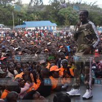 Dagoretti North MP Simba Arati addressing his party's supporters