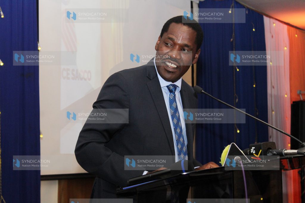 Peter Munya giving his speech