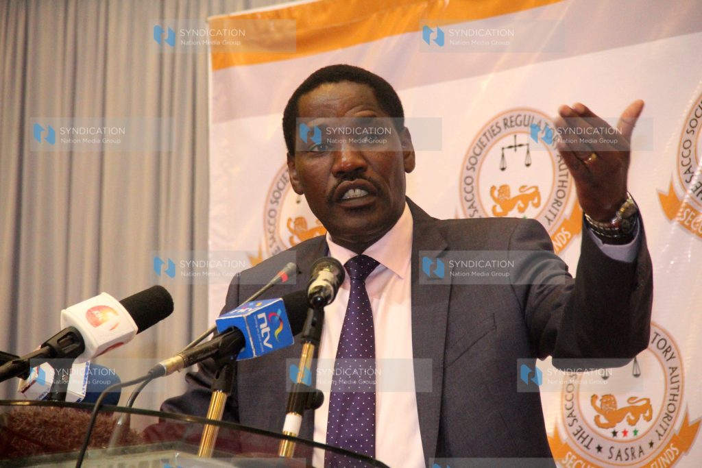 Peter Munya speaking during a breakfast meeting