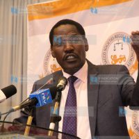 Peter Munya speaking during a breakfast meeting