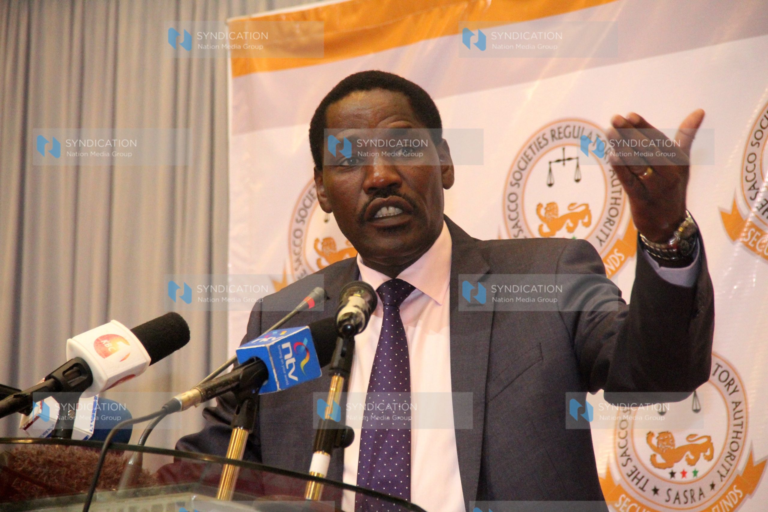 Peter Munya speaking during a breakfast meeting