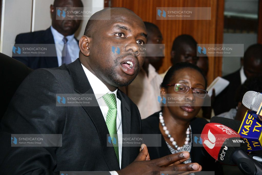 Kipchumba Murkomen (left) and Senator Beatrice Elachi at KICC