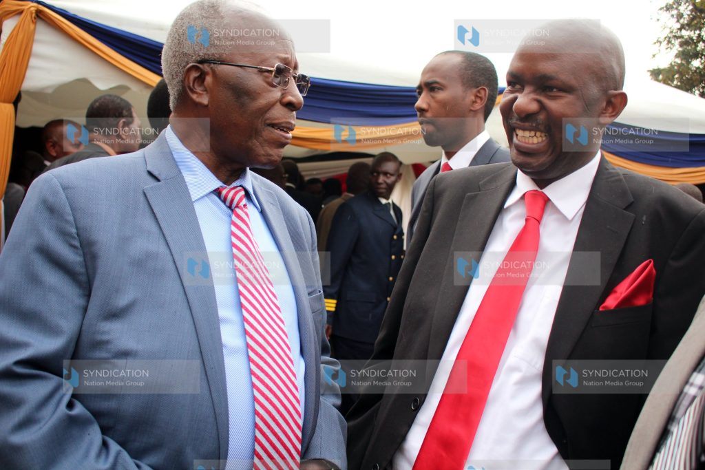 Nyamira senator Omogeni Okongo with his Kisii counterpart Sam Ongeri