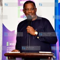 Justin Muturi makes his remarks during the unveiling of a book