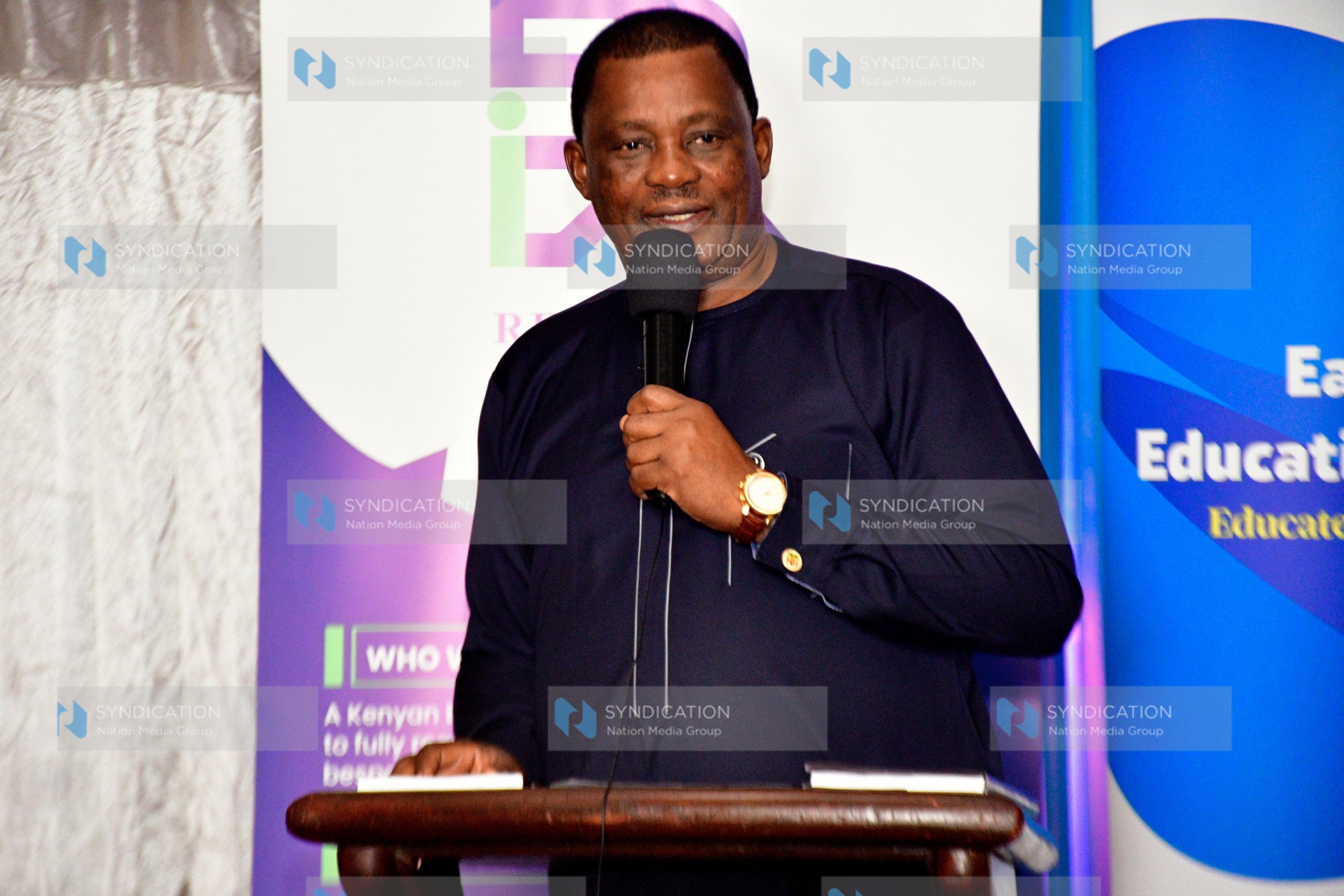 Justin Muturi makes his remarks during the unveiling of a book