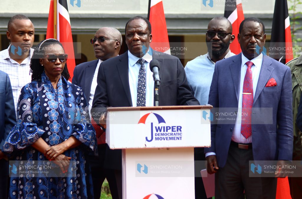 Azimio press briefing at Stephen Kalonzo Command Centre