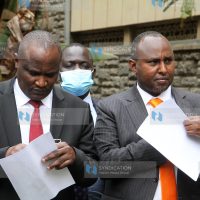 ODM leaders addressing the media at Parliament Buildings