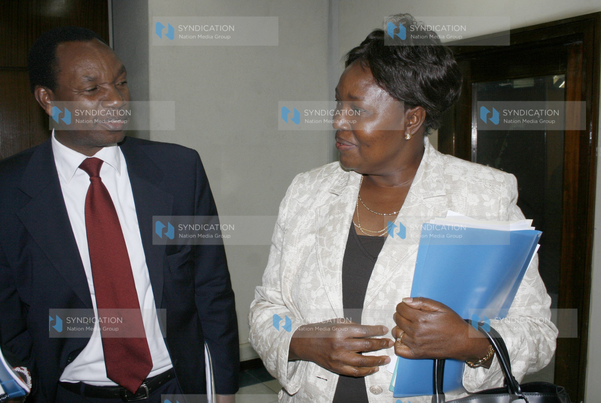 Agriculture Minister Sally Kosgei and his Industrialization counterpart Henry Kosgey