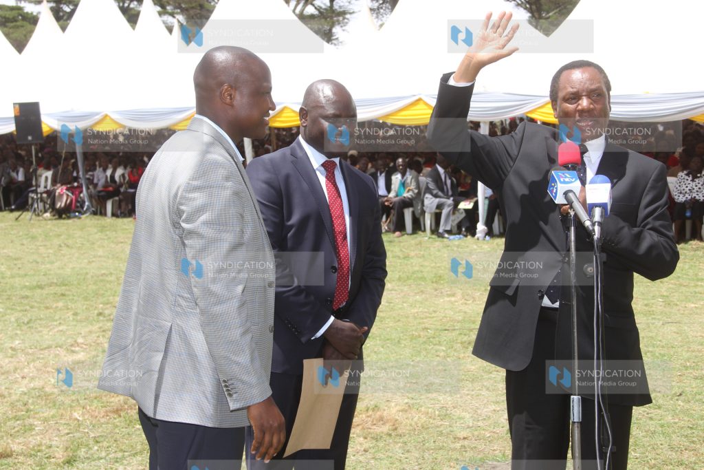 Nandi Hills MP Alfred Keter, Nandi County Deputy Governor Dominic Biwott, and former Industrialization Minister Henry Kosgey