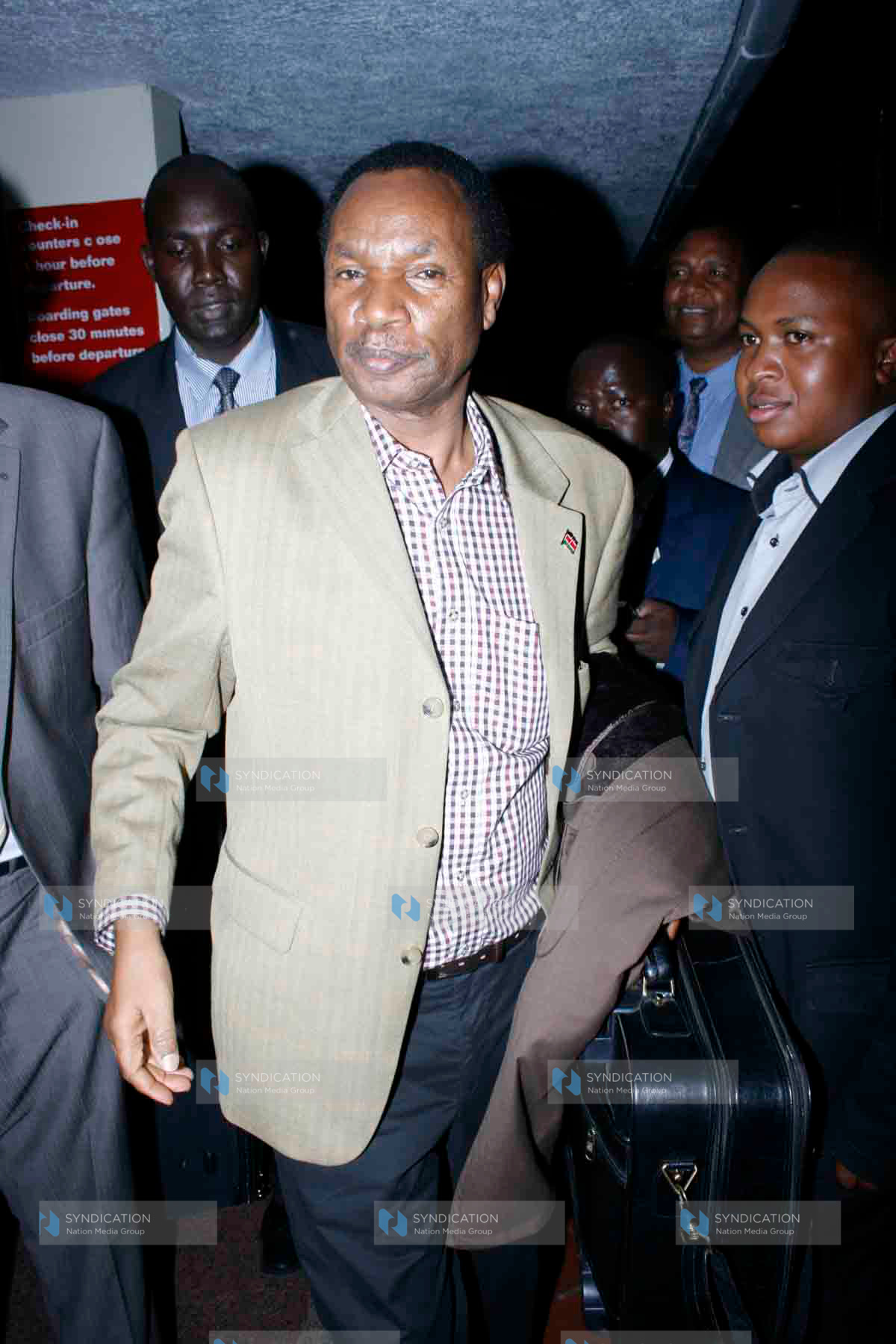 Former Trade Minister Henry Kosgey arrived at JKIA