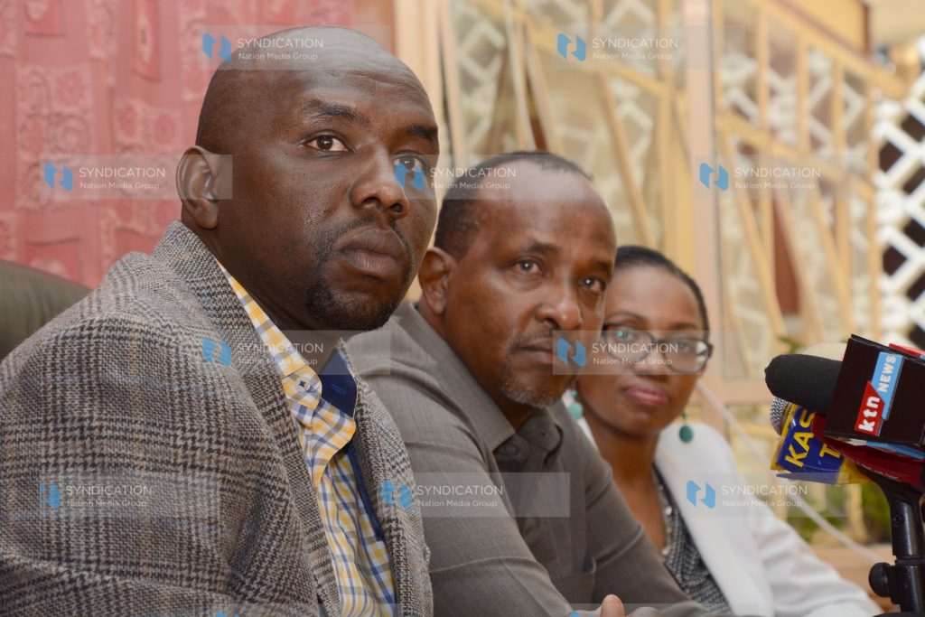 Majority leaders in Senate Kipchumba Murkomen (left)