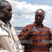 The Nakuru Town MP Lee Kinyanjui (right) addressing the press on the Mau Forest saga