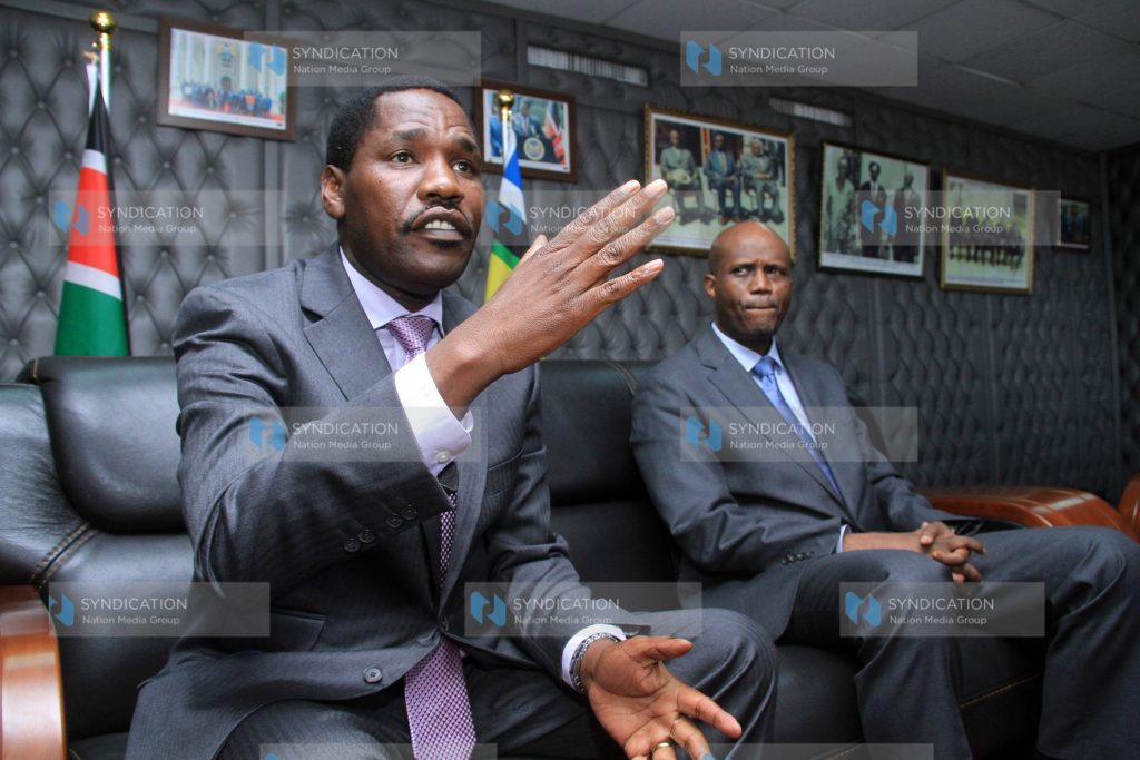 Peter Munya (left) and Ambassador Libérat Mfumukeko