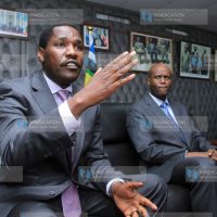 Peter Munya (left) and Ambassador Libérat Mfumukeko