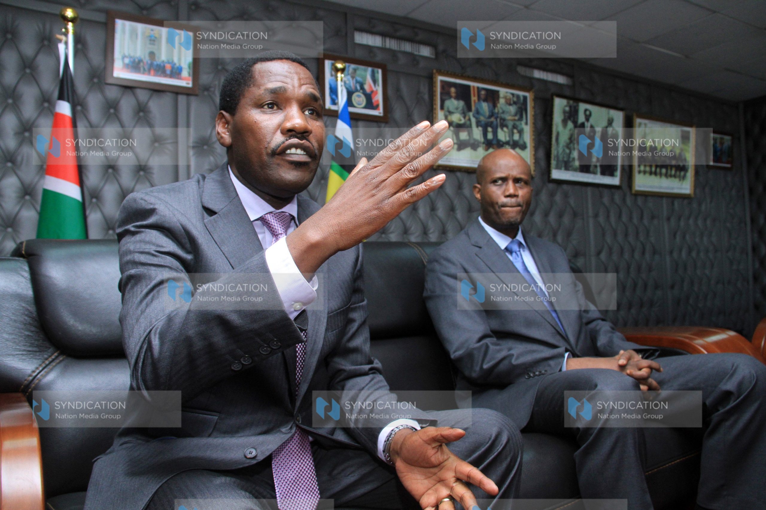 Peter Munya (left) and Ambassador Libérat Mfumukeko