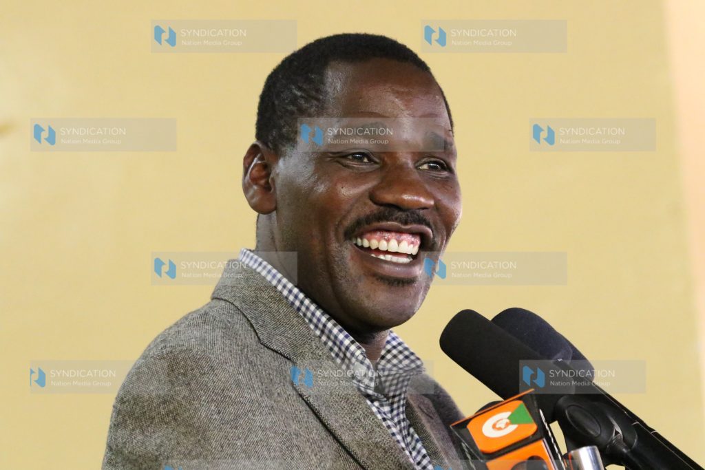 Meru Governor Peter Munya addresses residents of Igoji East