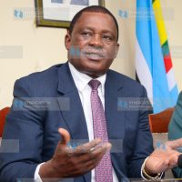 Justin Muturi addressing journalists