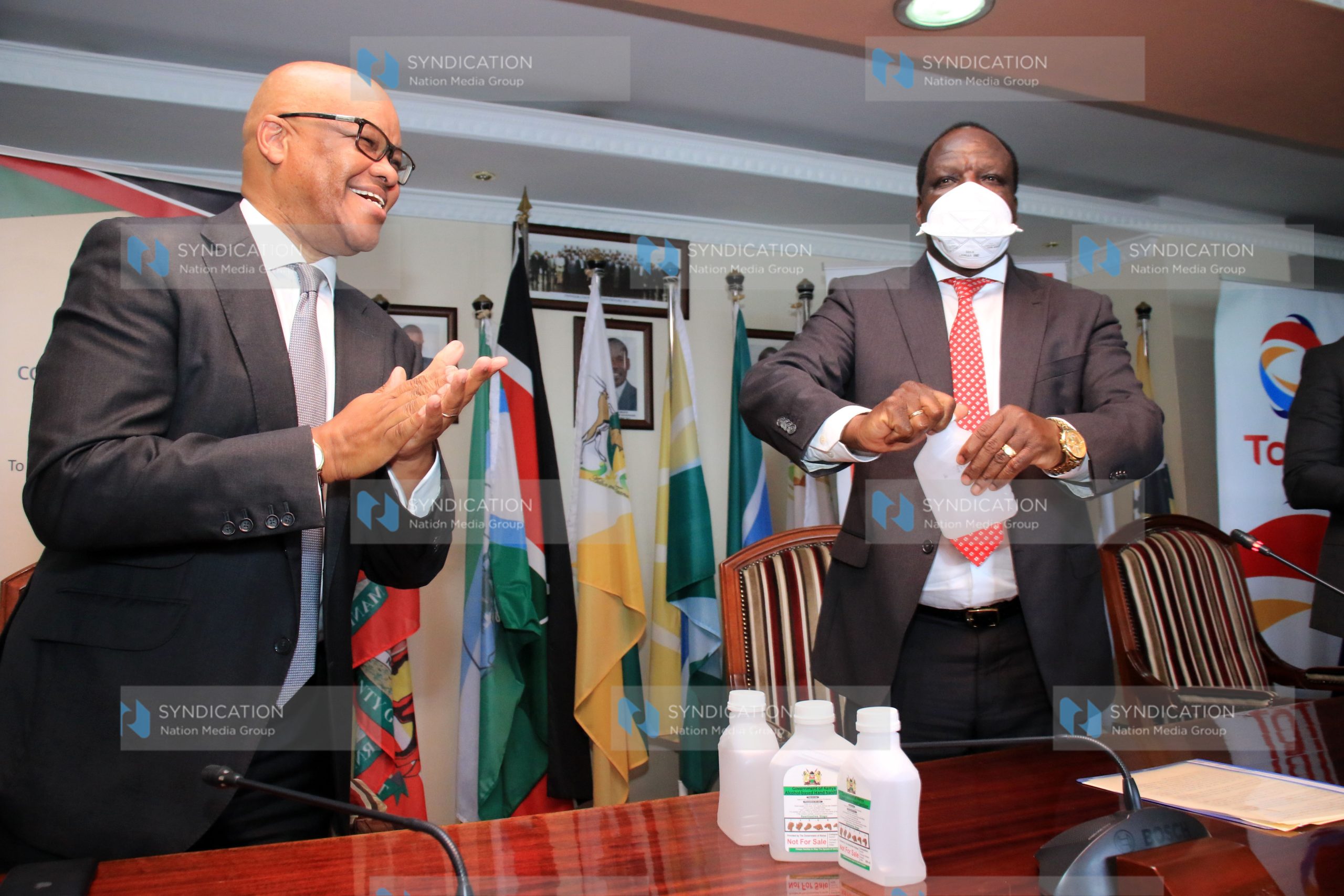Council of Governors Chairman Wycliffe Oparanya with KPC Chairman John Ngumi