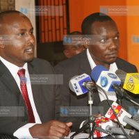 Junet Mohamed flanked by Dagoretti North Simba Arati