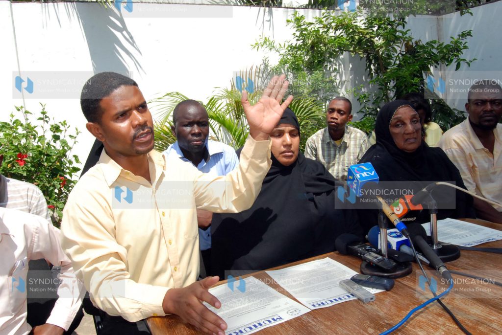 A press conference at the MUHURI's offices