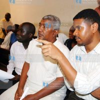 Mr. Khalid Hussein [r] Mr. Francis Auma us he appears in Mombasa law courts