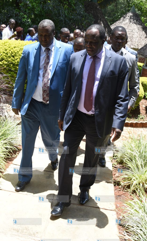 Petroleum and Mining Cabinet Secretary John Munyes and Governor of Kakamega Wycliffe Oparanya