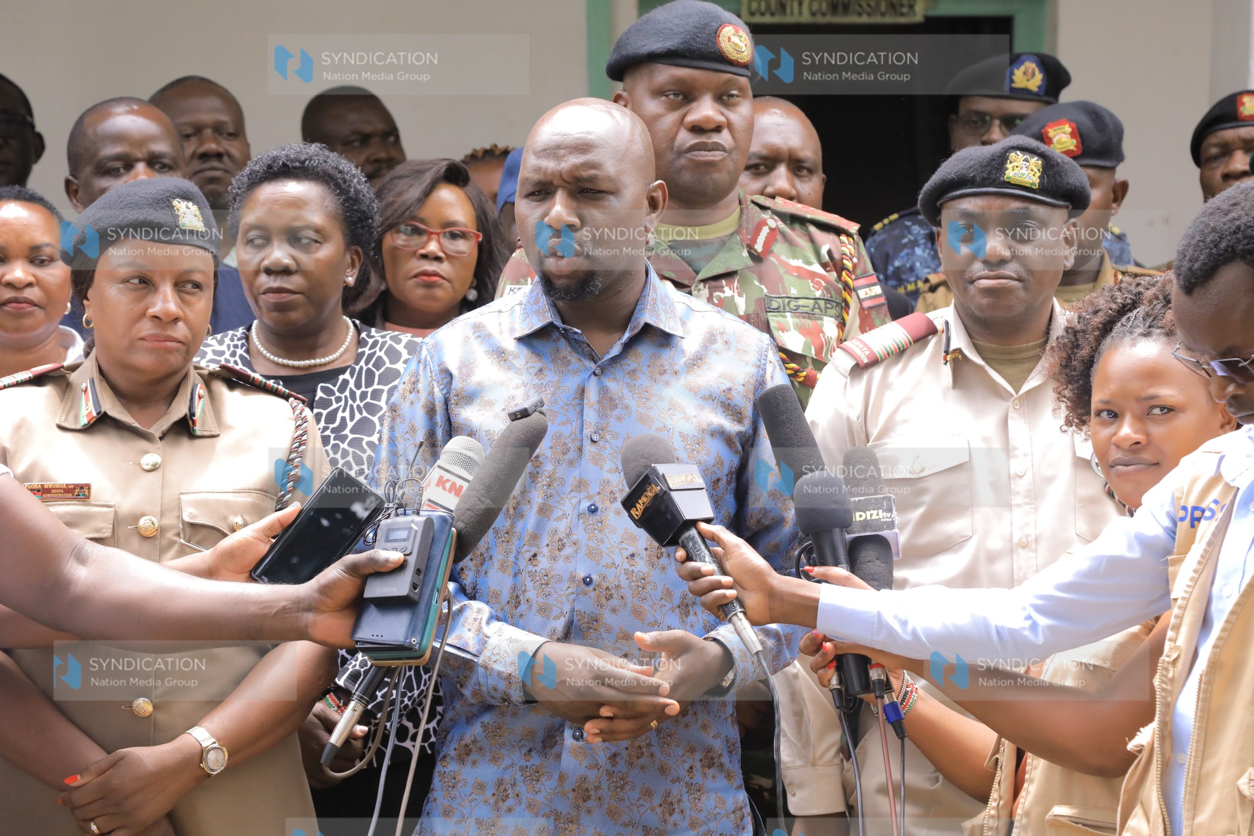 Kipchumba Murkomen speaks to journalists