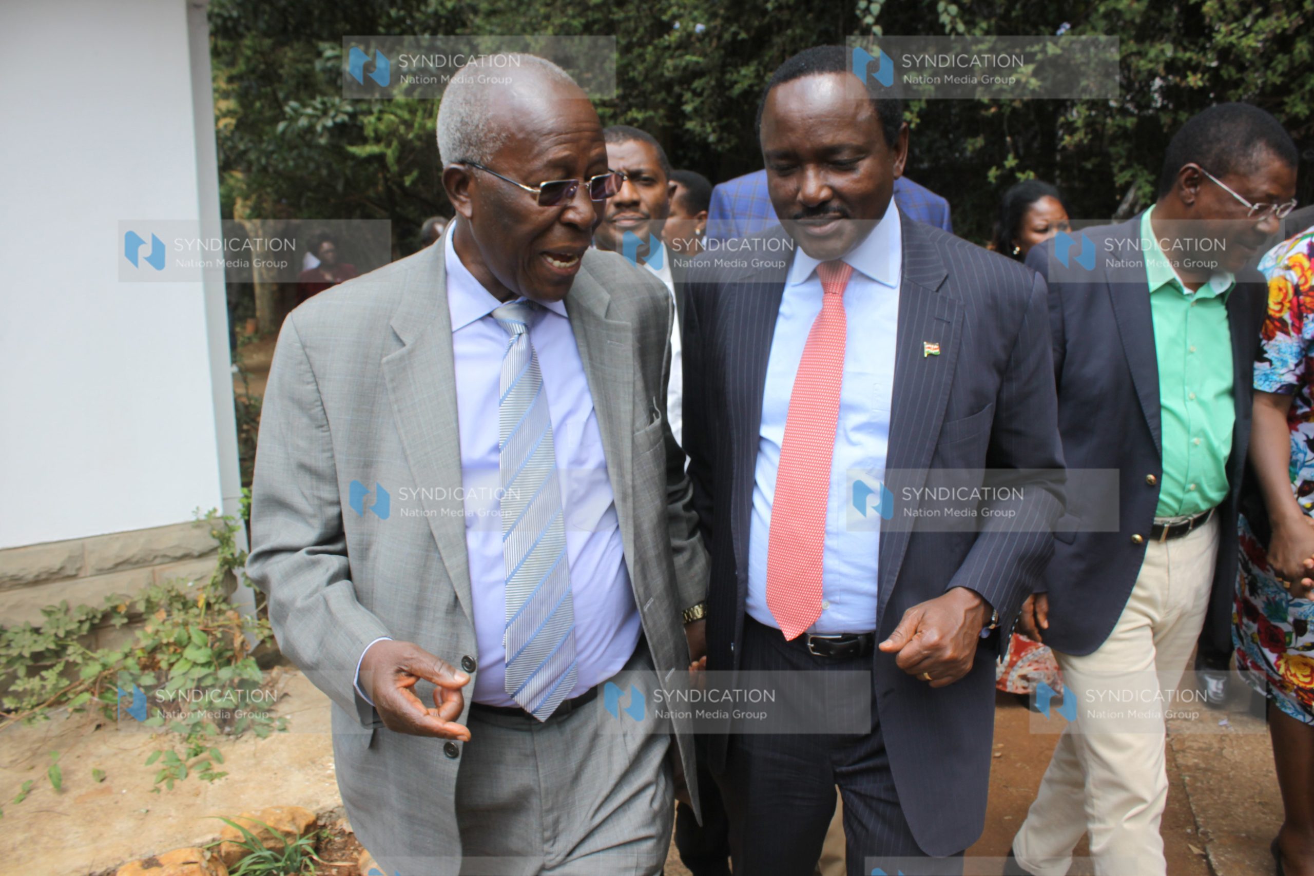 Nasa co-principal Kalonzo Musyoka with senator Sam Ongeri