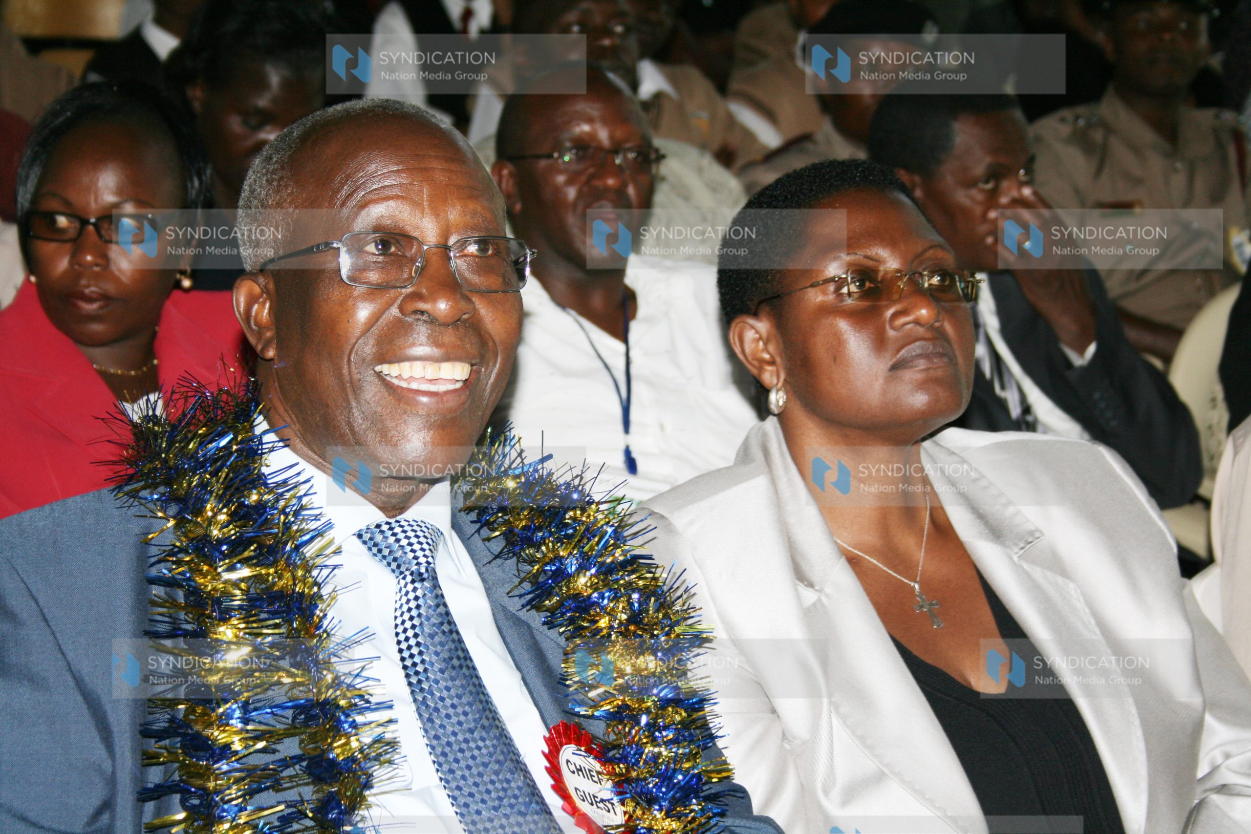 Education Minister Profesor Sam Ongeri, and Mrs. Mary Omondi, Provincial Director of Education