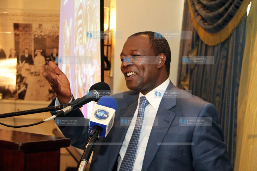 Central Bank Governor Prof. Njuguna Ndung'u looks on