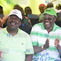 Amani National Congress (ANC) Party Leader Musalia Mudavadi and Kibra parliamentary seat aspirant on ANC ticket Eliud Owalo