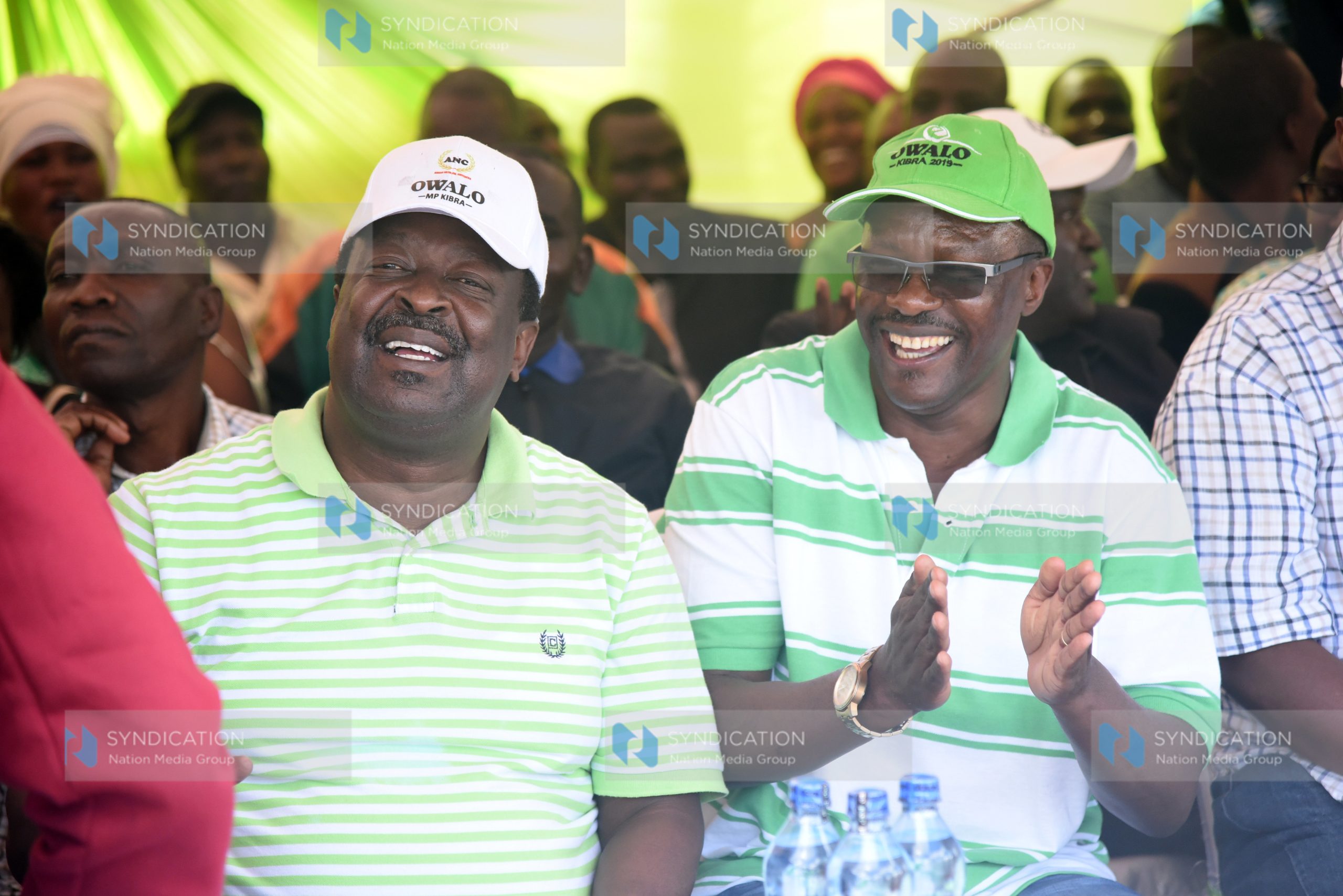 Amani National Congress (ANC) Party Leader Musalia Mudavadi and Kibra parliamentary seat aspirant on ANC ticket Eliud Owalo