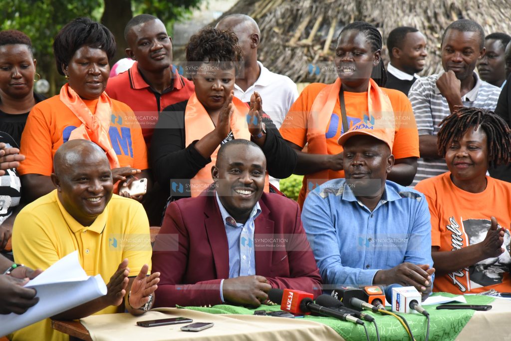 Cleophas Malala addressing the press at Golf Hotel Kakamega