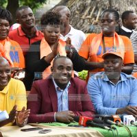Cleophas Malala addressing the press at Golf Hotel Kakamega
