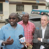 Lawyer Ekuru Aukot addressed the press at Dog Section Police Station