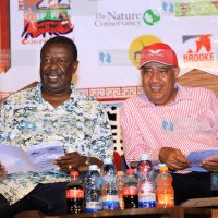 Prime Cabinet Secretary Musalia Mudavadi with Lamu Governor Issa Timamy