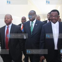 Third Way Alliance presidential candidate Ekuru Aukot, his running mate Emmanuel Kombe, and lawyer James Orengo
