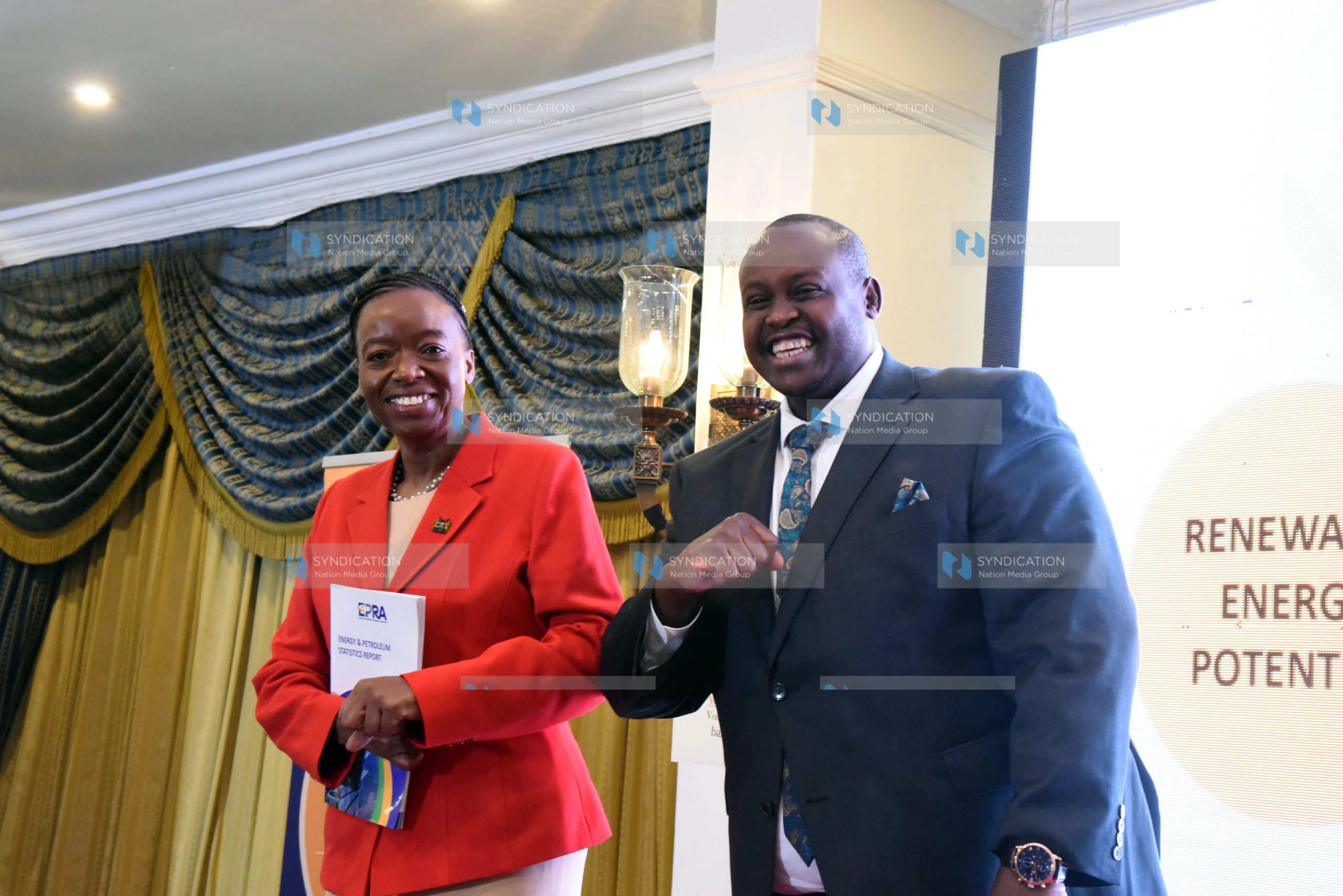 Ministry of Energy Cabinet Secretary Amb. Dr. Monica Juma with Energy and Petroleum Regulatory Authority (EPRA) Director General Daniel Kiptoo