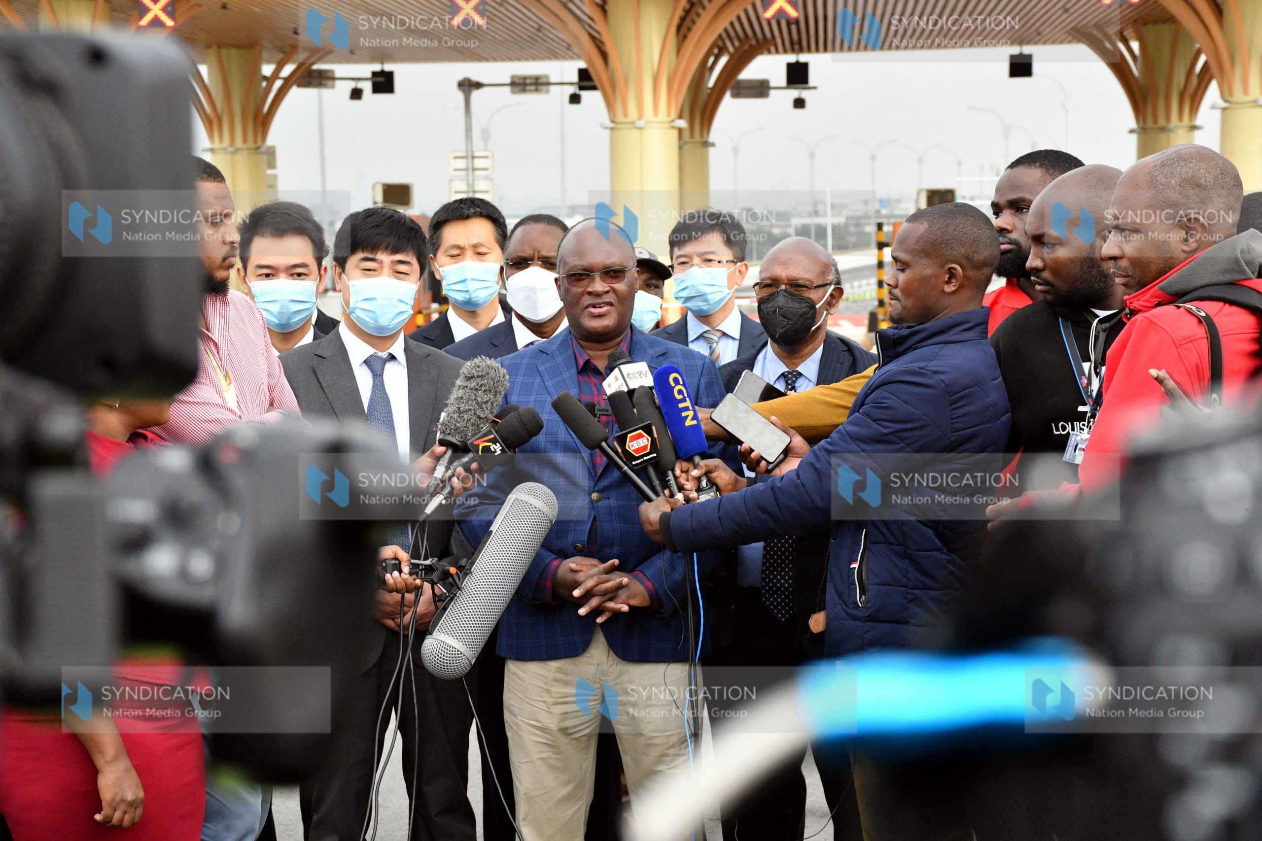 Transport Cabinet Secretary James Macharia during the opening of the Nairobi Expressway for a Public Trial