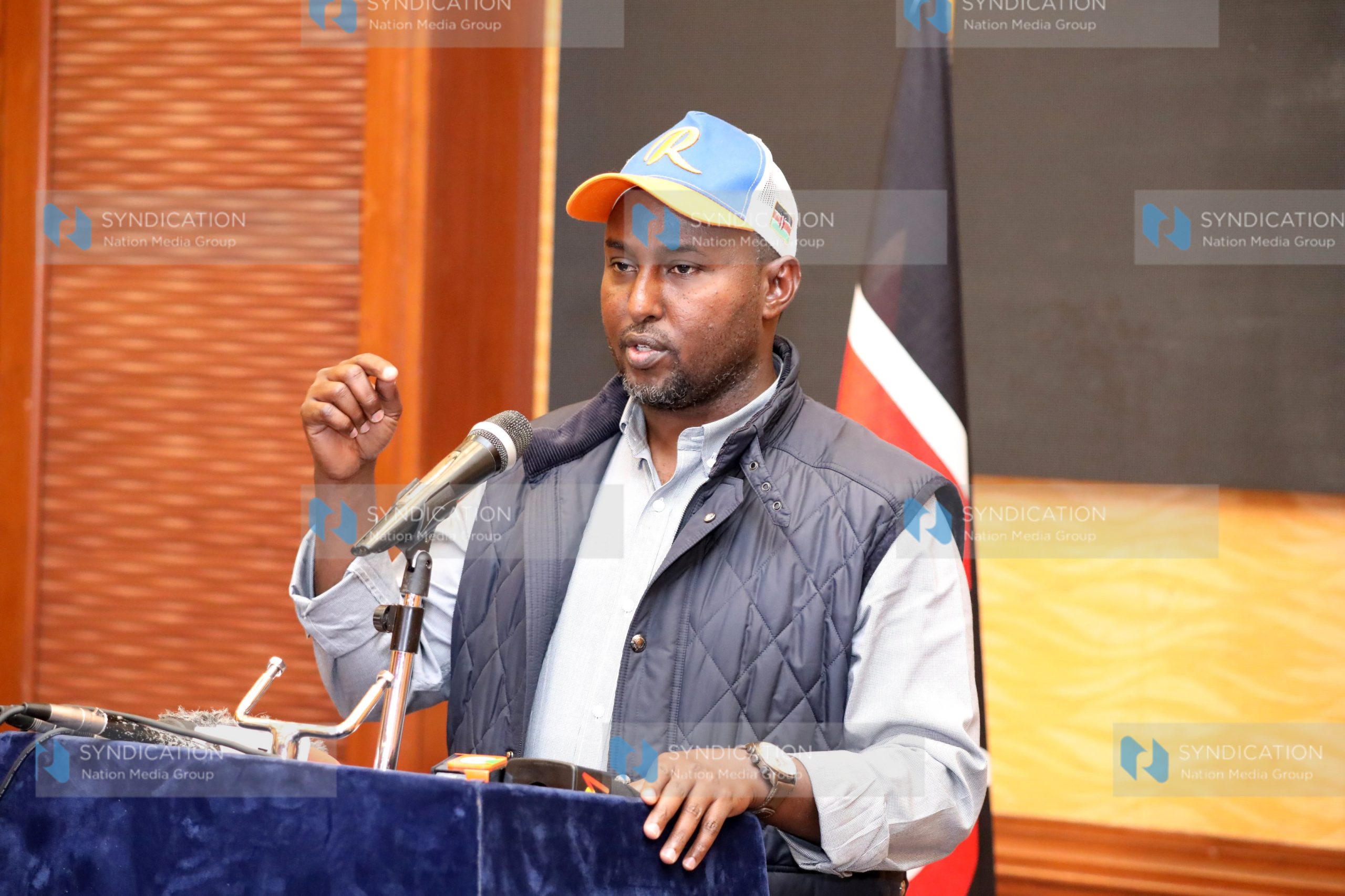 Azimio la Umoja Secretary General Junet Mohamed addressing the media