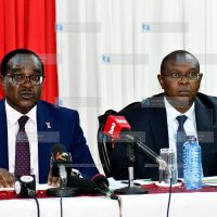 Ministry of Education Cabinet Sectary Julius Migos with Kenya National Examinations Council (KNEC) CEO Dr. David Njengere